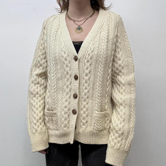 Cable knit oversized cardigan