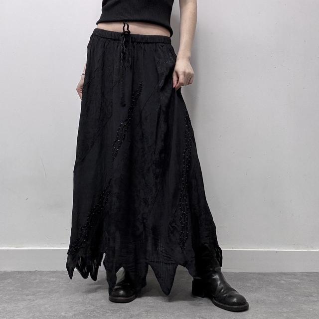 Black fairy grunge handkerchief maxi skirt
