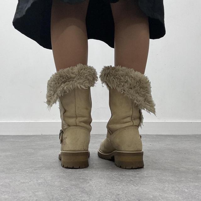 Tan suede biker boots