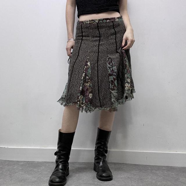Fairy tweed flared midi skirt