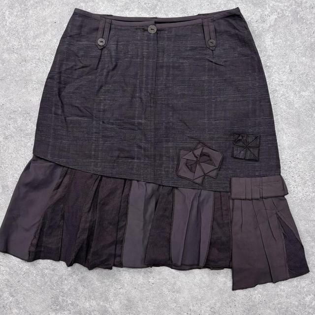 Pleated brown cargo layered skirt