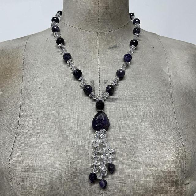 Chunky crystal amethyst necklace