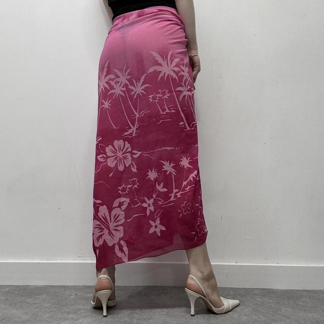 Vintage tropical patterned wrap sarong skirt