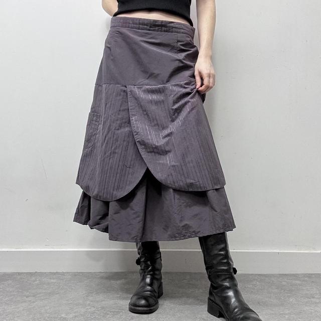 Grey pinstripe skirt