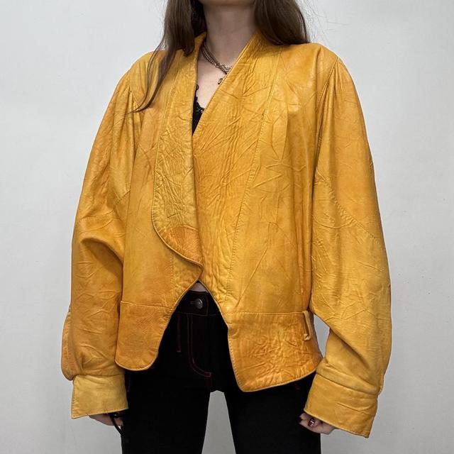 Ultra slouchy batwing leather jacket