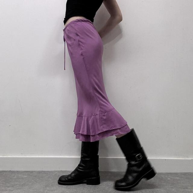 Silk bias cut 90s lace skirt