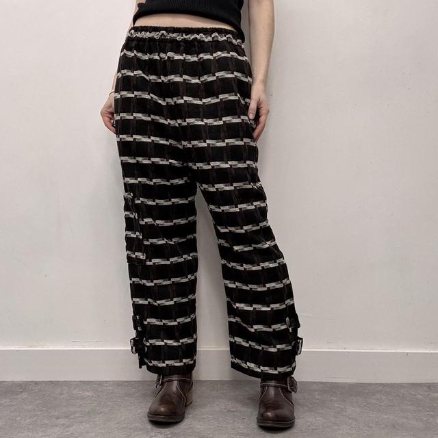 Wide leg pinstripe trousers