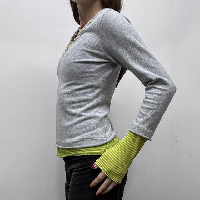 Pinstripe layered flared jumper