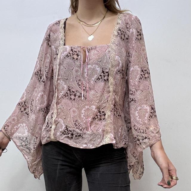 Flare boho paisley blouse