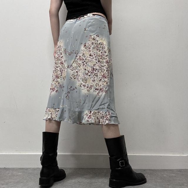 90s bias floral silk skirt