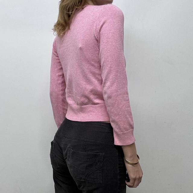 Preppy pink cropped argyle diamond jumper