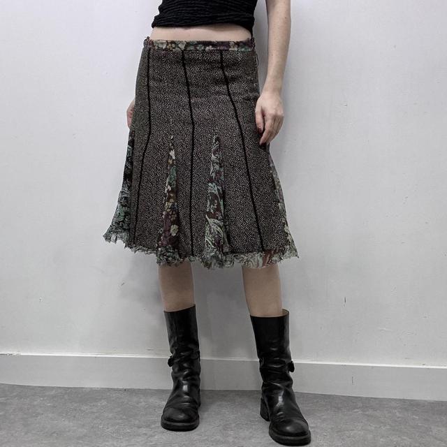 Fairy tweed flared midi skirt