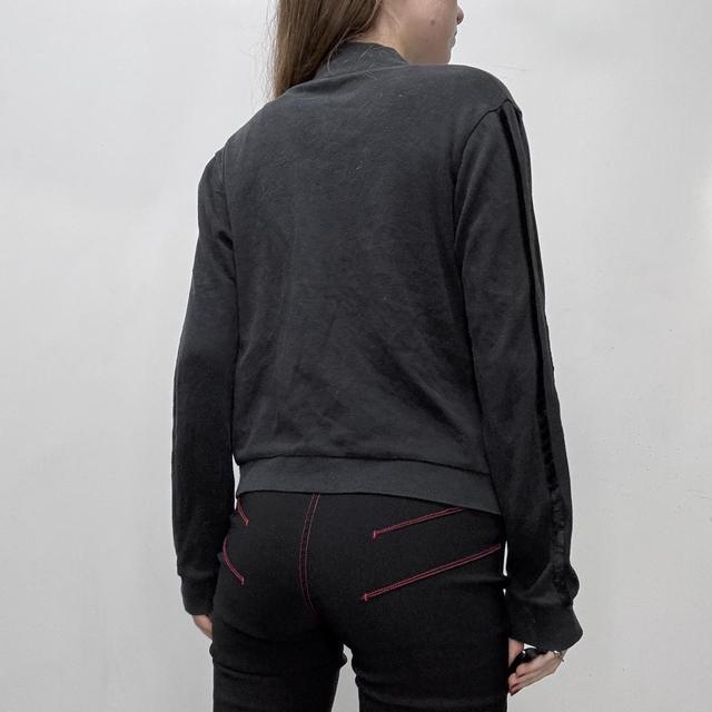 Black fitted slouchy zip cardigan