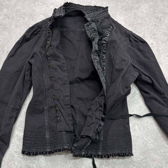Black corset fitted jacket shirt