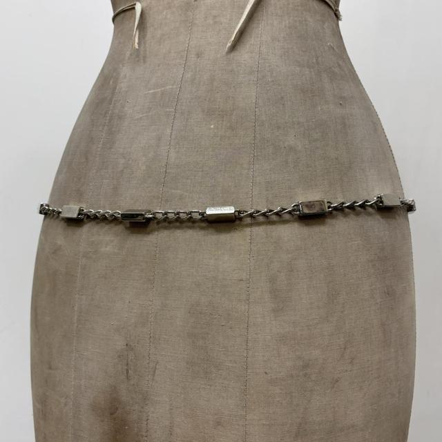 Silver chunky waist chain belt