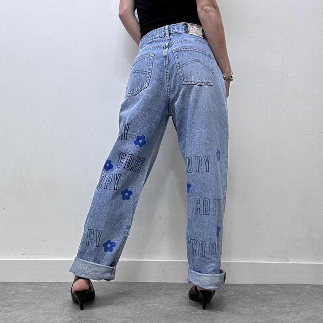 Oversized baggy printed jeans