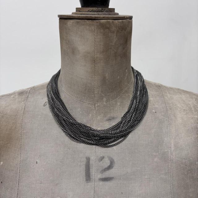Layered silver chain necklace