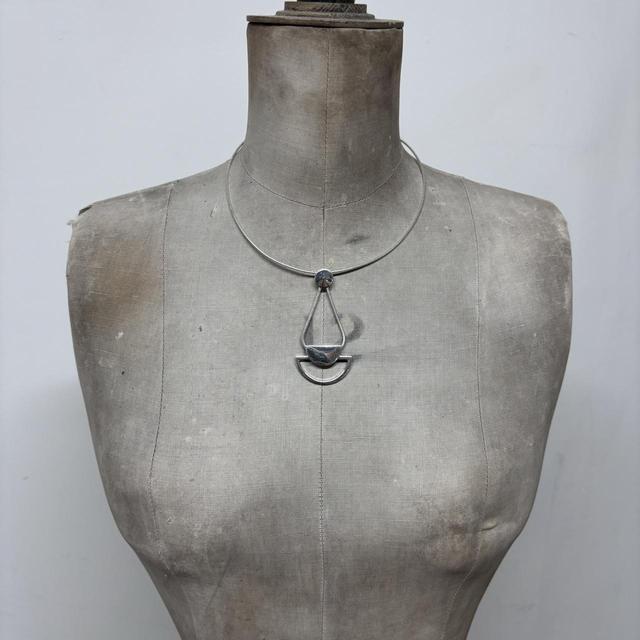 Chunky silver futuristic necklace