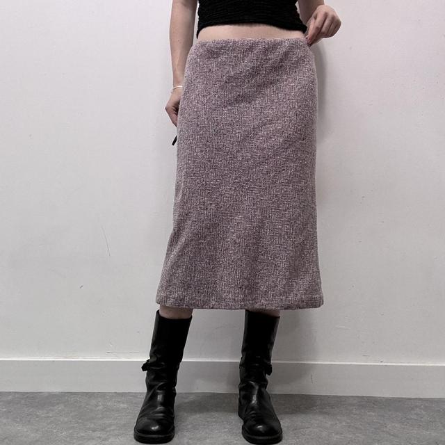 Pink tweed midi skirt