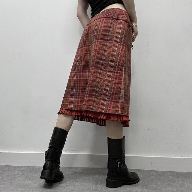Checked tartan layered fairy midi skirt