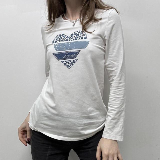 Y2k graphic heart long sleeve tshirt