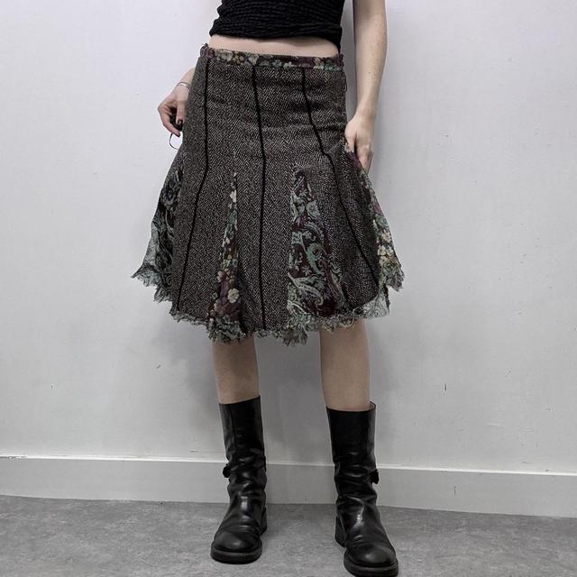 Fairy tweed flared midi skirt