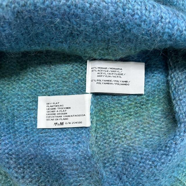 Blue striped mohair knit jumper