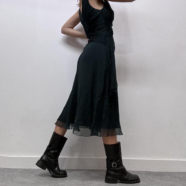 Asymmetrical sheer layered lace dress
