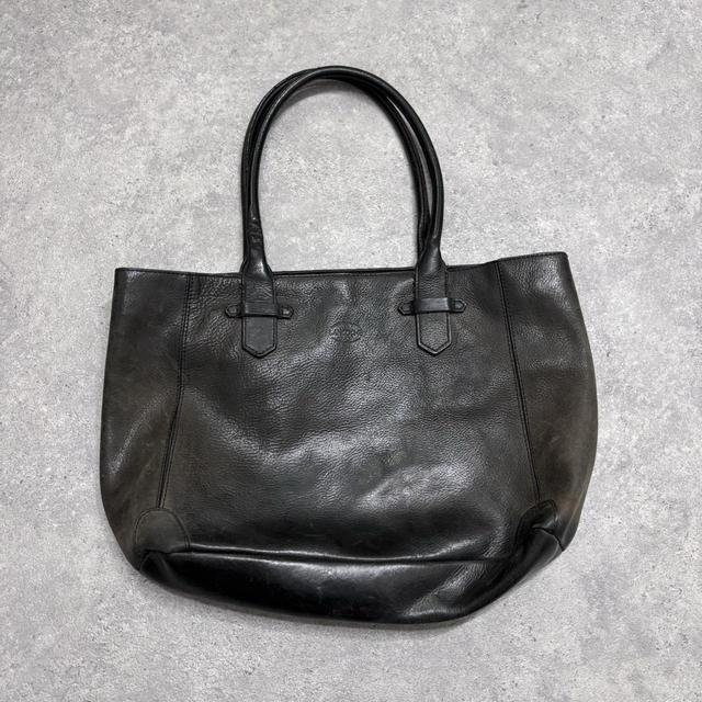 Black leather shoulder bag