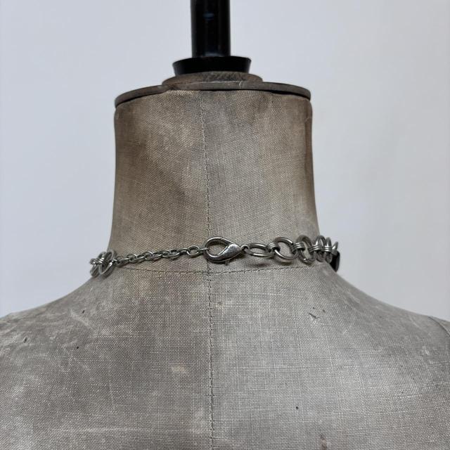 Layered chain archival charm necklace