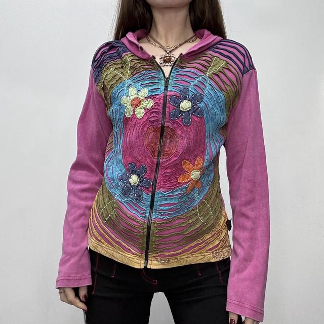 Flared hippie flower hoodie