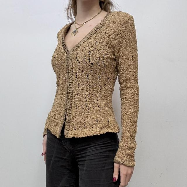 Lace brown crochet cardigan