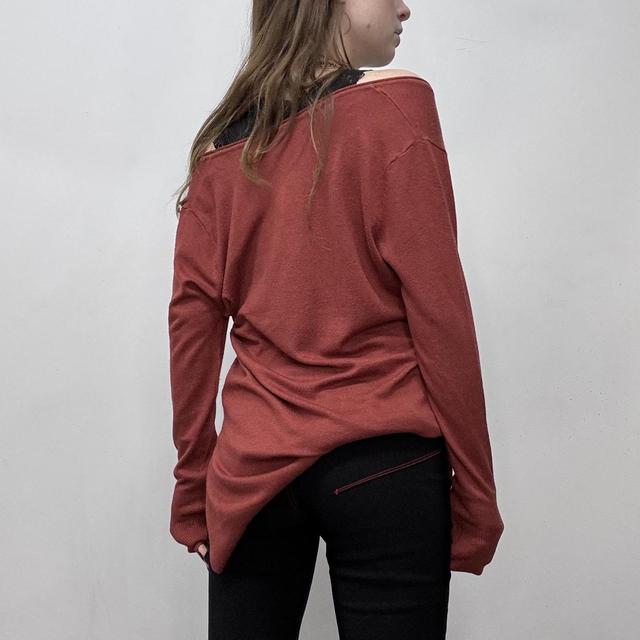 Slouchy wide neck knit jumper