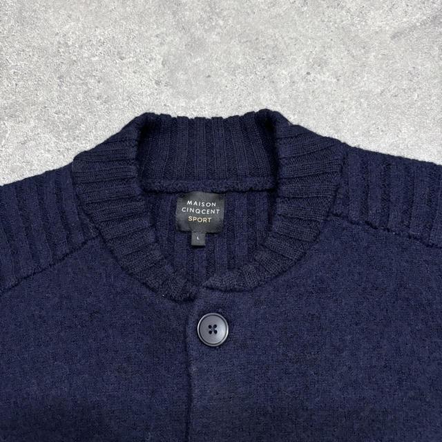 Oversized navy wool cardigan