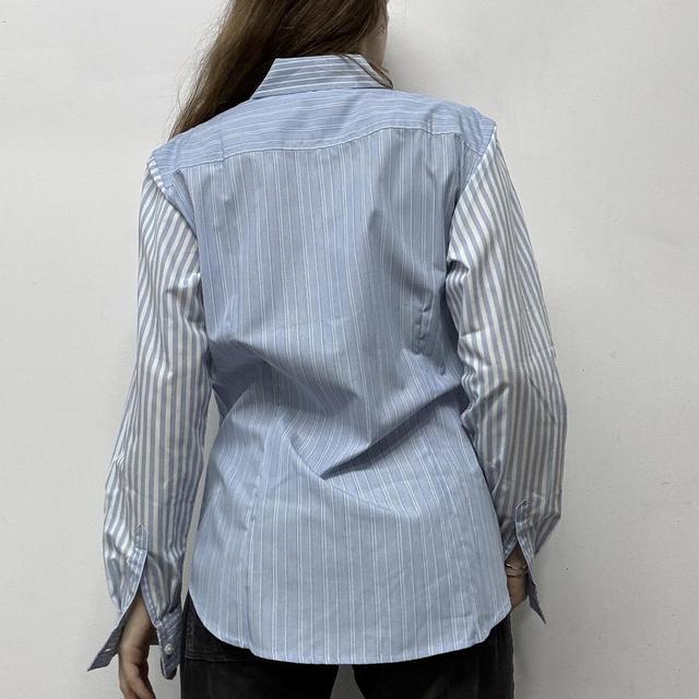 Blue pinstripe minimalist shirt