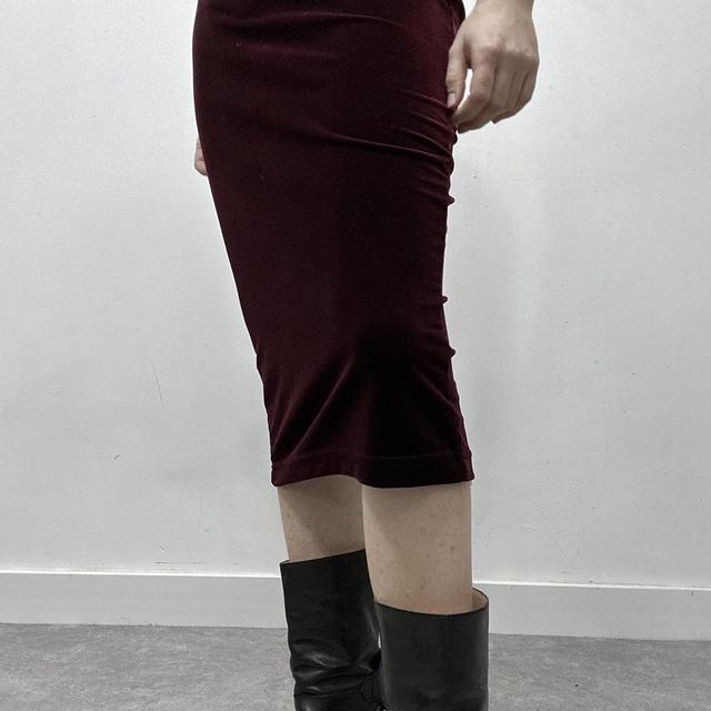 Dark red burgandy midi skirt