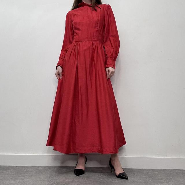 Red edwardian silk prarie dress