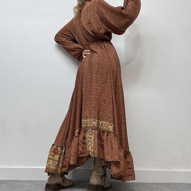 Draped floaty oversized printed maxi dress
