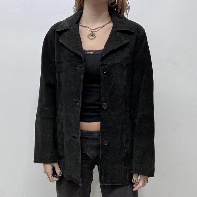 Black suede blazer jacket