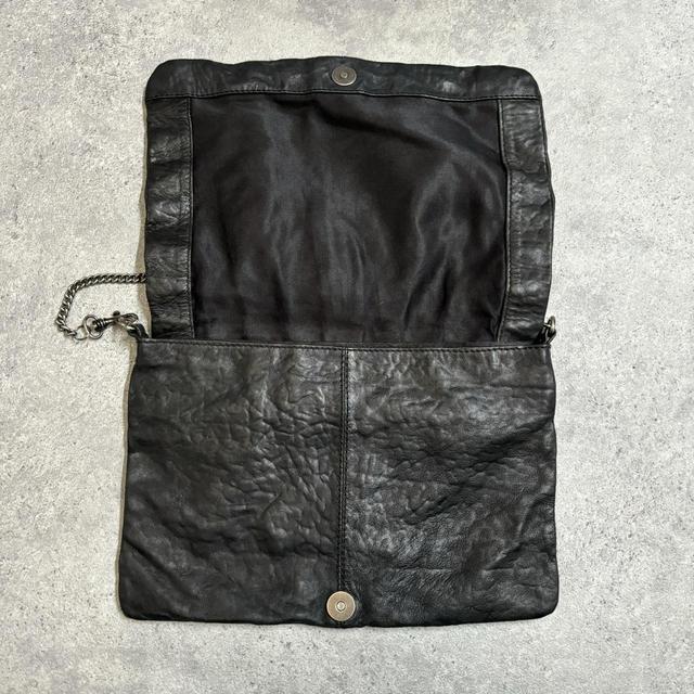Black leather grunge skull bag