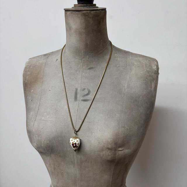 Long glass love heart necklace