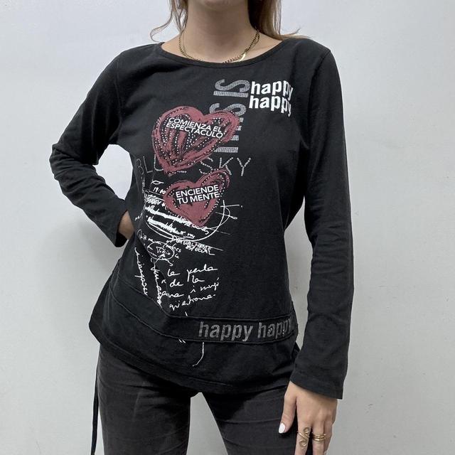 Graphic printed black tshirt