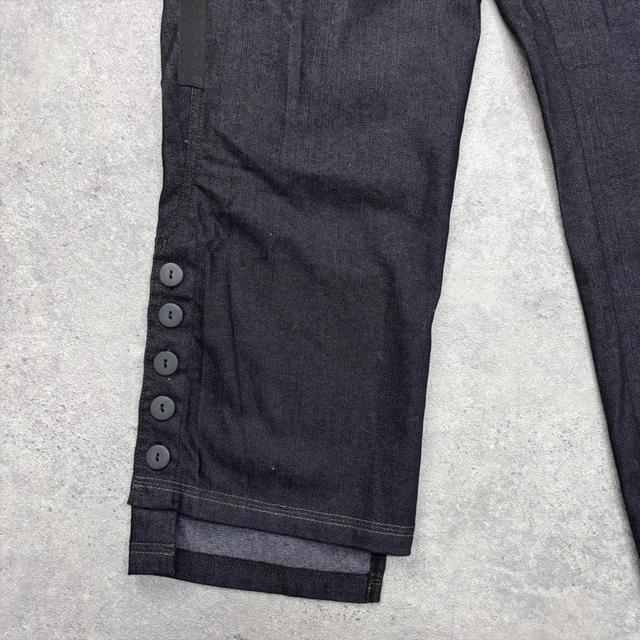 Dark denim utility cargo pants