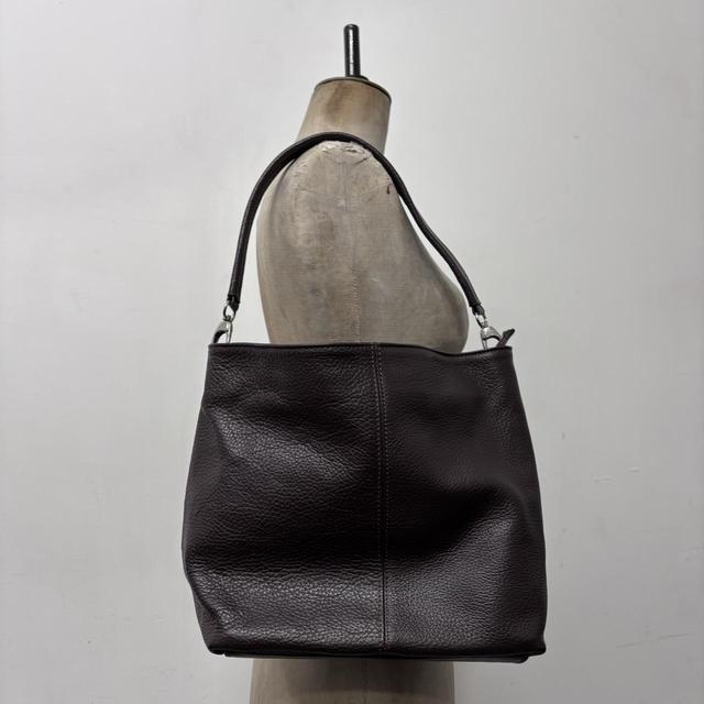Dark brown leather slouchy shoulder bag