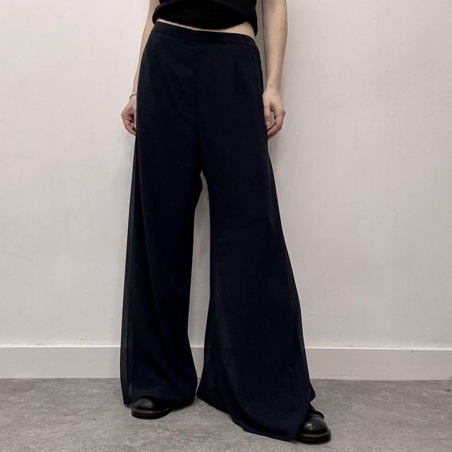 Sheer layered wide leg trousers