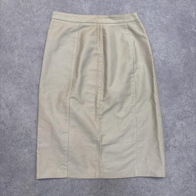 Cream canvas midi skirt