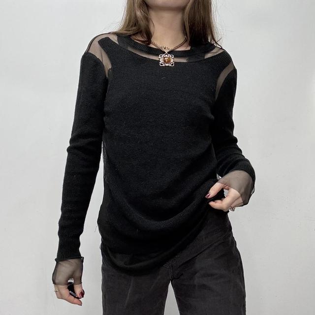 Diesel black mesh cut out jumper