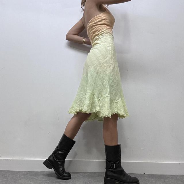 Ombre ruffle halter dress