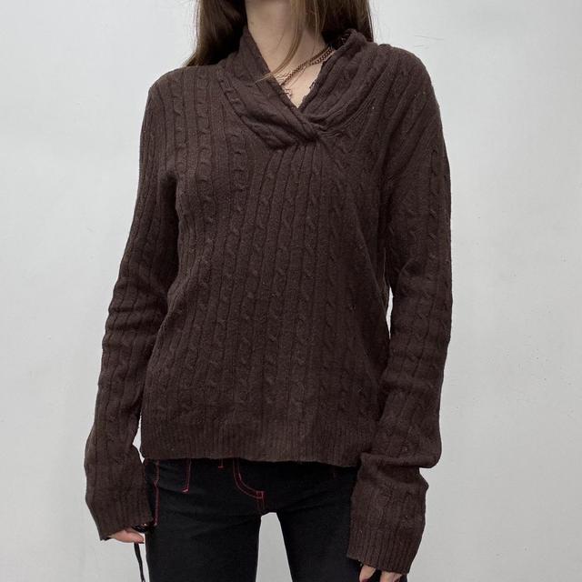 Slouchy brown knit jumper