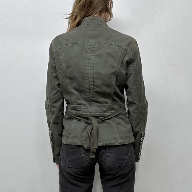 Green metal button stud jacket
